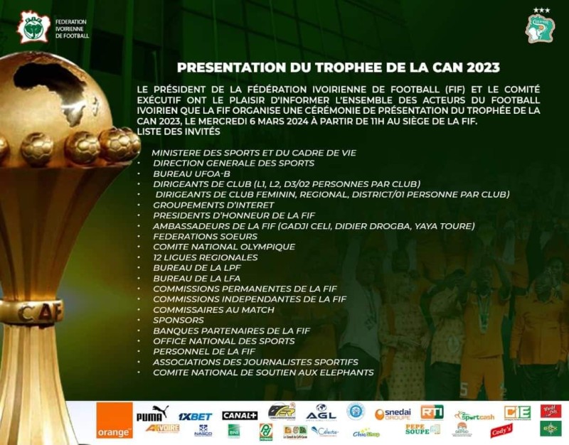 Présentation du trophée de la CAN